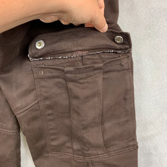 Zara Mens Pants Large Brown Cargo Soft Denim Jogging Fit Tapered Outdoor 30" - Picture 12 of 16